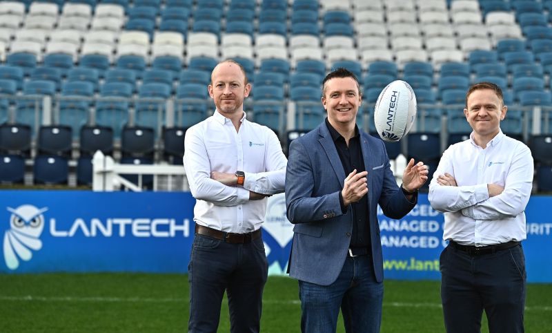 Team lantech on the pitch at Leinster rugby club 